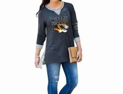 Gameday Couture University Of Missouri You'll Be Back Tunic In Charcoal In Pink