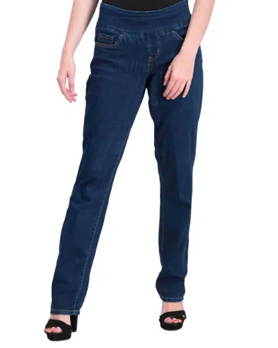 Jag Petite Paley Mid Rise Bootcut Pull-on Jeans In Blue