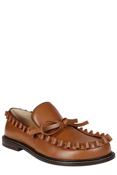 Jw Anderson J. W. Anderson Ruffle Moccasins In Brown