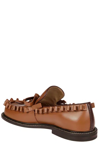 Jw Anderson J. W. Anderson Ruffle Moccasins In Brown