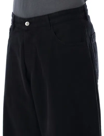 Ymc You Must Create Ymc Wide Leg Denim Jeans With Logo Button In Black