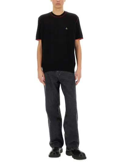 Vivienne Westwood Relaxed Fit Black Merino Wool And Cashmere Sweater In Black