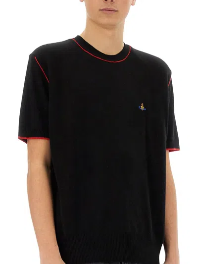 Vivienne Westwood Relaxed Fit Black Merino Wool And Cashmere Sweater In Black