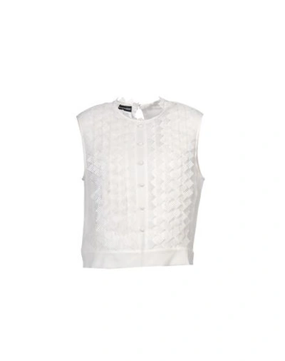 Emporio Armani Silk Top In White