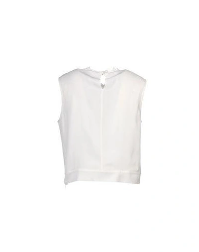 Shop Emporio Armani Silk Top In White