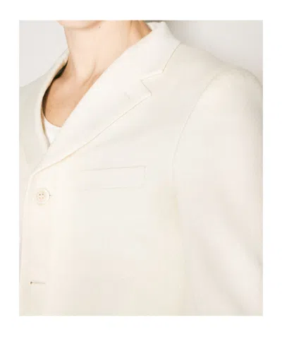 Comme Des Garçons Plus Single Breasted Tailored Blazer In White