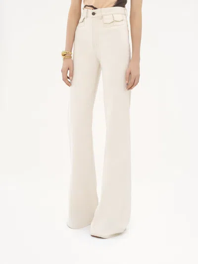 Chloé Ivory Flared Denim Trousers In White