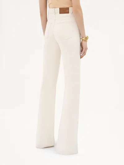 Chloé Ivory Flared Denim Trousers In White