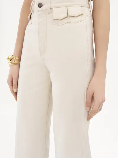 Chloé Ivory Flared Denim Trousers In White