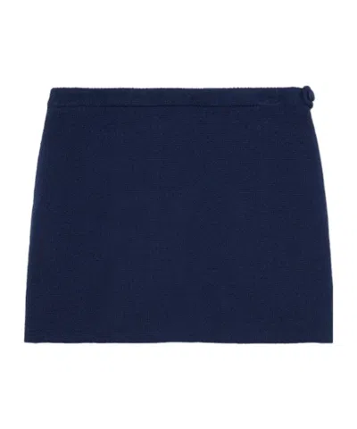 Gucci Cotton Tweed Skirt In Black