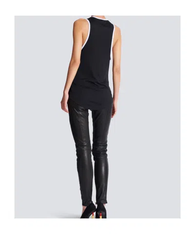 Balmain Women's Beauty Print Jersey & Muslin Top In Black