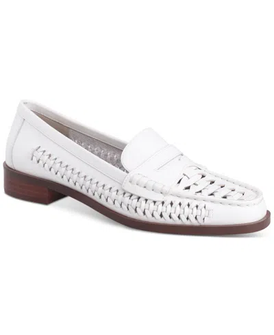 Giani Bernini Women's Brynnlee Woven Loafers, Created For Macy's In White Leather