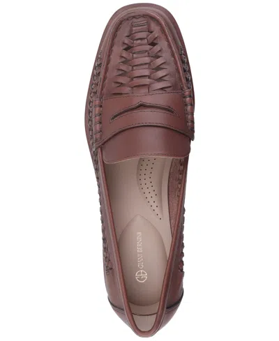 Giani Bernini Women's Brynnlee Woven Loafers, Created For Macy's In Acorn Brown Leather