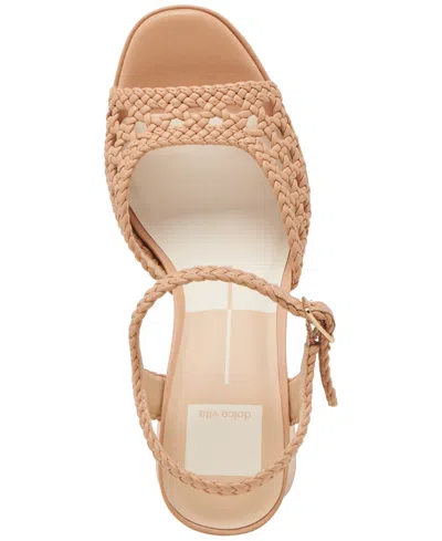 Dolce Vita Women's Peyten Platform Sandals In Cafe Woven Leather