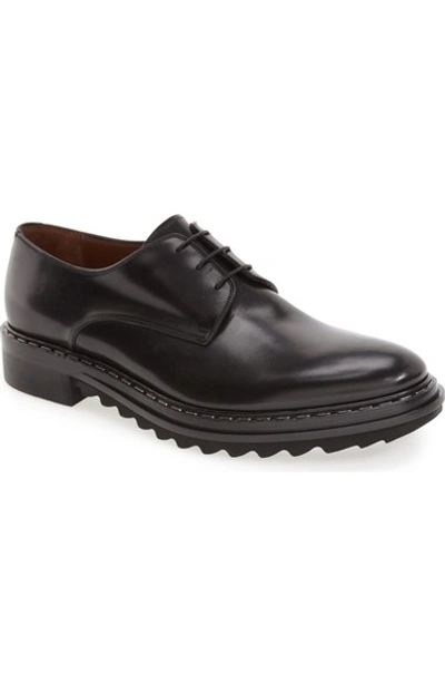 Shop Givenchy 'vulcano' Plain Toe Derby (men) In Black Leather