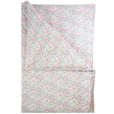Coco & Wolf Liberty Fabric Betsy Candy Floss Print Duvet Set, Queen In Betsy Candy Floss