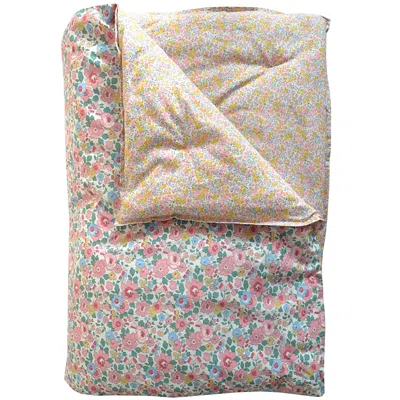 Coco & Wolf Liberty Fabric Betsy Candy Floss & Wiltshire Bud Print Heirloom Quilt, Queen In Pink