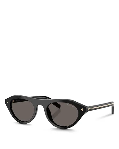 Prada Womens Black Pr B15s Oval-frame Acetate Sunglasses
