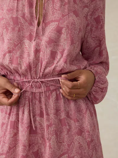 Faherty Kai Romper In Dusty Rose Banana Leaf