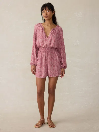 Faherty Kai Romper In Dusty Rose Banana Leaf