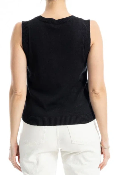 Max Studio Knit Shell Top In Black