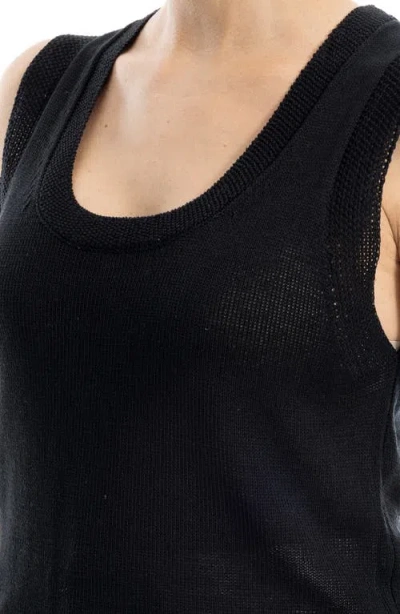 Max Studio Knit Shell Top In Black