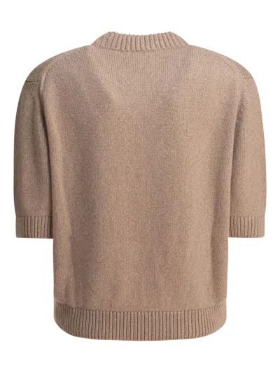 Khaite Davin Cashmere Round_neck Sweater In Beige