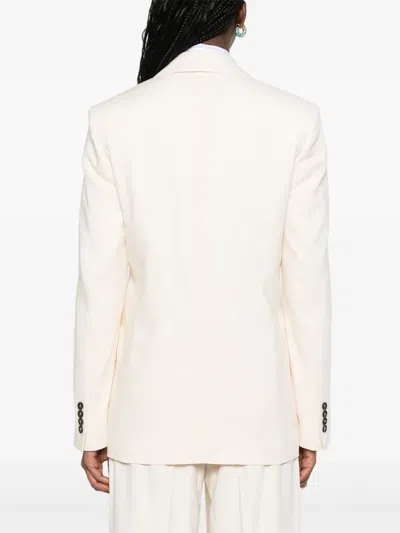 Msgm Viscose Jacket With Chest Patch Pocket In White