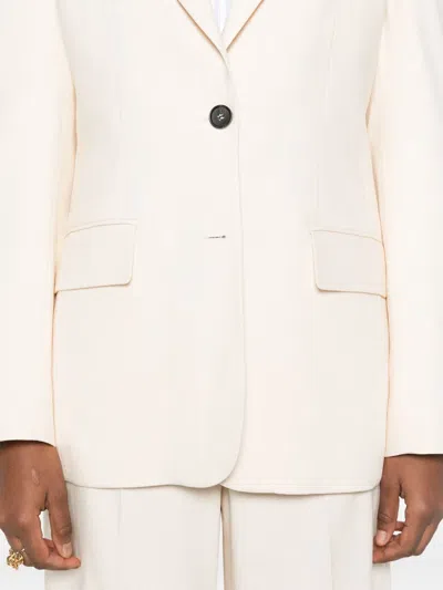 Msgm Viscose Jacket With Chest Patch Pocket In White