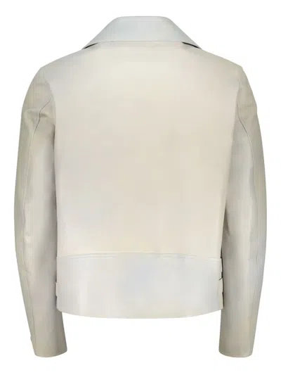 Jil Sander Eldorado Leather Jacket In Neutrals