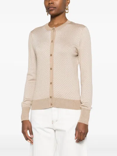 Fendi Women Ff Wool Cardigan In Neutral