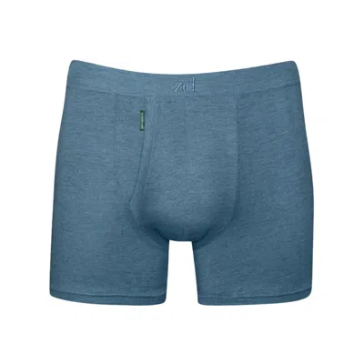 Zd Zero Defects Men's Heracles Fly Front Boxer – Maximum Softness For Sensitive Skin - Color Denim Blue In Blue
