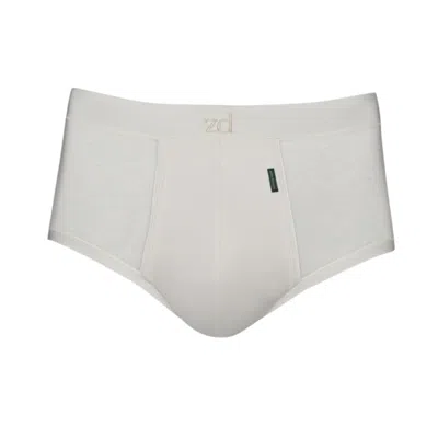 Zd Zero Defects Men's Neutrals Saturno Fly Front Brief – Natural Comfort Soy Fiber - Color Natural