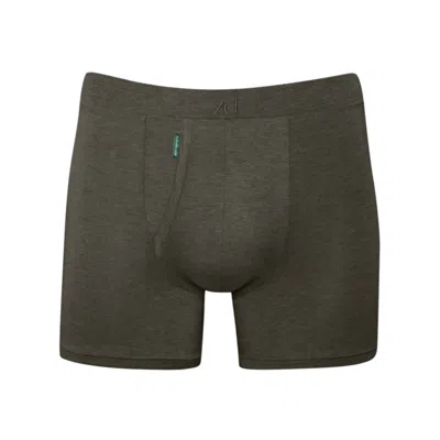 Zd Zero Defects Men's Heracles Fly Front Boxer – Maximum Softness For Sensitive Skin - Color Dark Green In Green