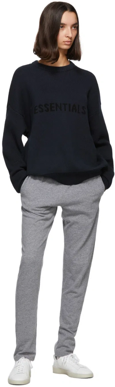 Essentials Logo High-rise Knitted Sweatpants In Gray