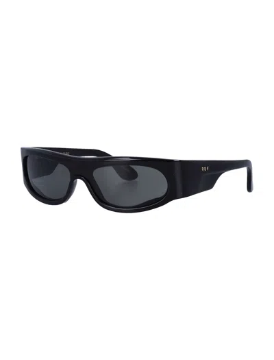 Retrosuperfuture Pharoah Narrow Oval Frame Sunglasses In Black