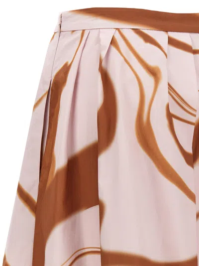 Dries Van Noten High Waist Pleated Midi Skirt With Abstract Print In Multicolor