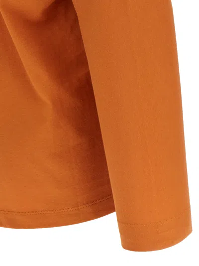 Dries Van Noten 'bis Hena' Long Sleeve V-neck T-shirt In Orange