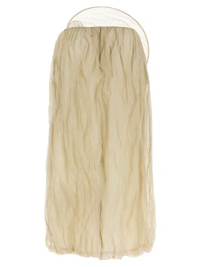 Magda Butrym Flowing Silhouette Layered Sheer Skirt In Beige