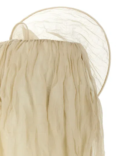 Magda Butrym Flowing Silhouette Layered Sheer Skirt In Beige
