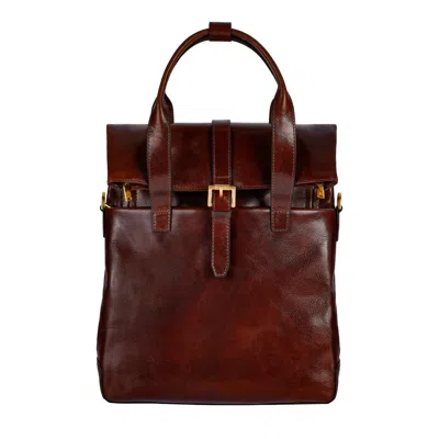 Time Resistance Womens Convertible Leather Backpack Shoulder Bag In Brown - The Awakening