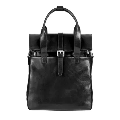 Time Resistance Womens Convertible Leather Backpack Shoulder Bag In Black - The Awakening