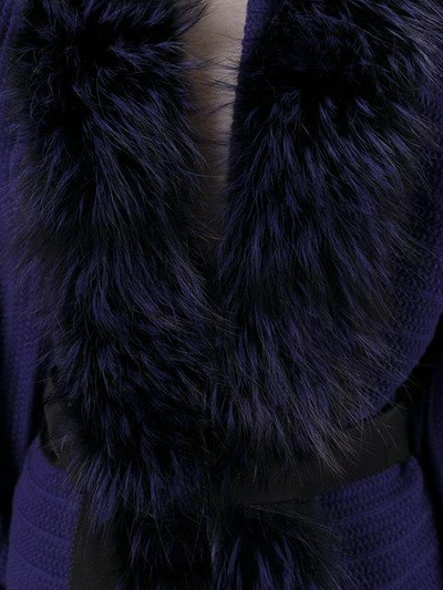 Shop Blumarine Fur-trimmed Cardigan