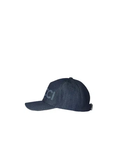 Gucci Lasered Denim Baseball Hat In Black