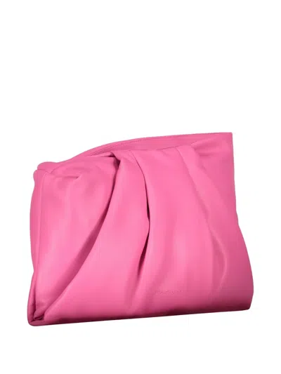 Ambush Leather Clutch Bag In Pink