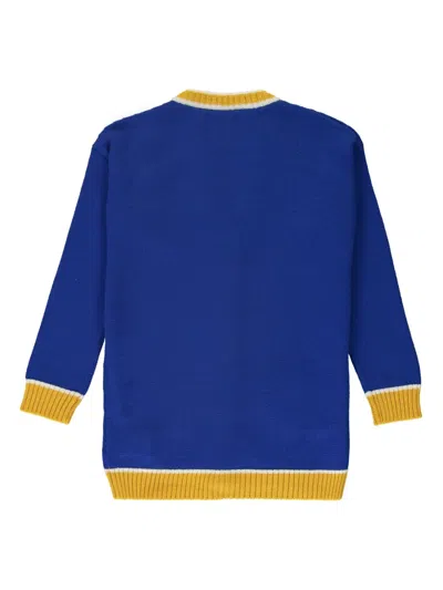 Off-white Virgin Wool Cardigan In Blue