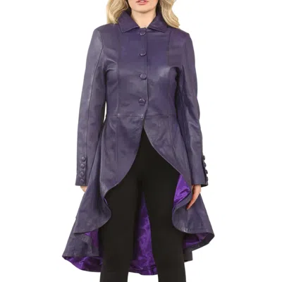 Truclothing Gothic Full Length Victorian Leather Coat In Pink