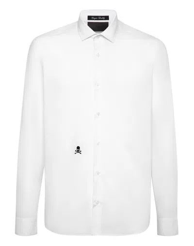Philipp Plein Shirt Sugar Daddy Cut Ls Gothic Banner In White