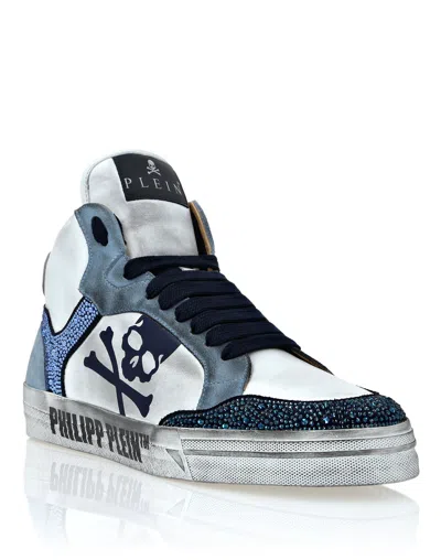 Philipp Plein Nappa Leather Hi-top Sneakers Strass Retrokickz Tm In Multi