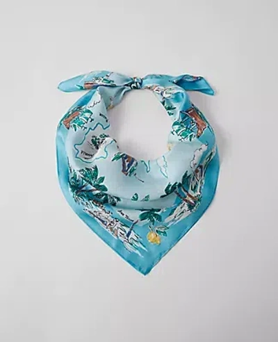 Ann Taylor Eyelet Silk Little Scarf In Sea Isle